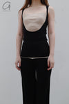 SWAYING/KNIT contrasting color silk tank vest SW23SS1T29 PS59